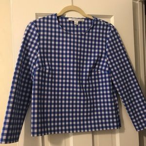 DVF Giselle Gingham Top